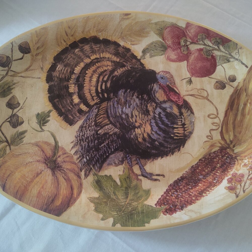 POTTERY BARN 🌾Harvest FRESCO Turkey Platter